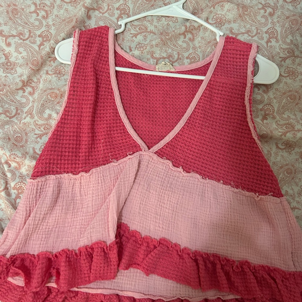 POL Pink Textured Knit Top